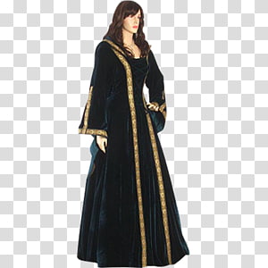 Middle Ages Velvet Dress English medieval clothing, elven princess dress transparent background PNG clipart thumbnail