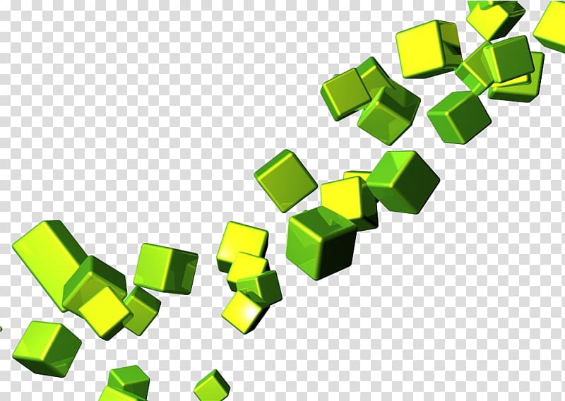 Cube Abstraction Computer file, Green abstract cube transparent background PNG clipart