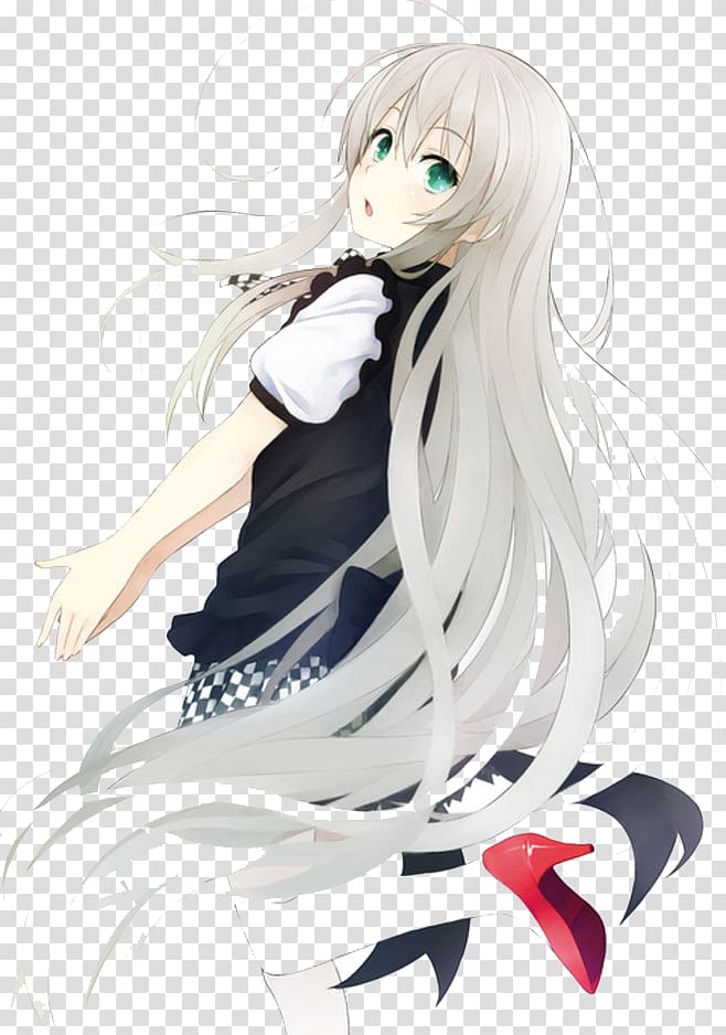 Anime Silver Hair Eye Girl, Cartoon girl transparent background PNG clipart