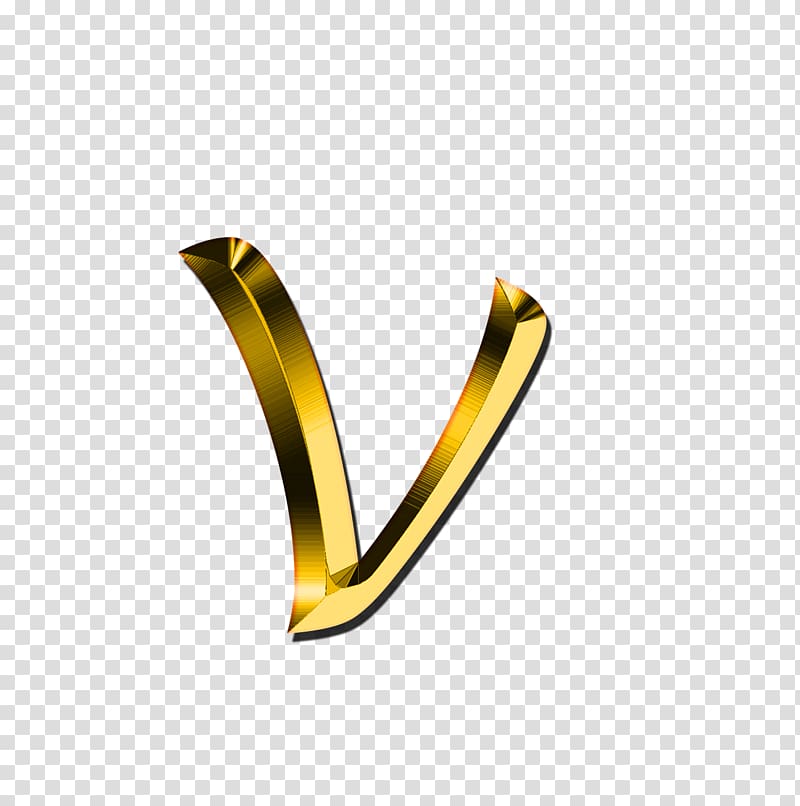 gold v letter illustration, Small Letter V transparent background PNG clipart