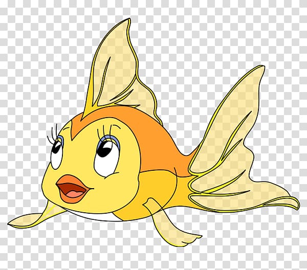 Fantail Figaro Fish Drawing Cleo, gold fish transparent background PNG clipart