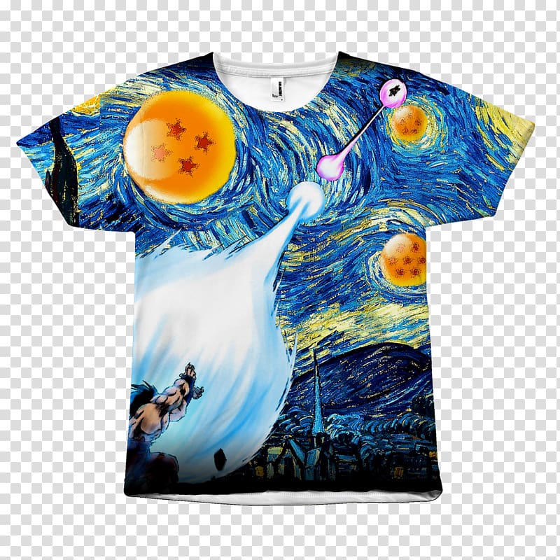 T-shirt Goku Vegeta The Starry Night Majin Buu, T-shirt transparent background PNG clipart