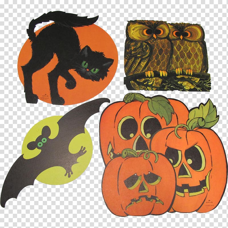 Jack-o\'-lantern Font, Owl Bat Halloween Pattern transparent background PNG clipart