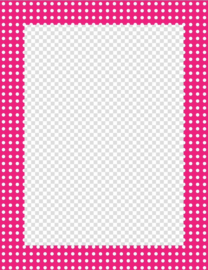 rectangular pink and white polka-dot border, Birthday Wish list Learning Child Time, Fuchsia Border Frame transparent background PNG clipart