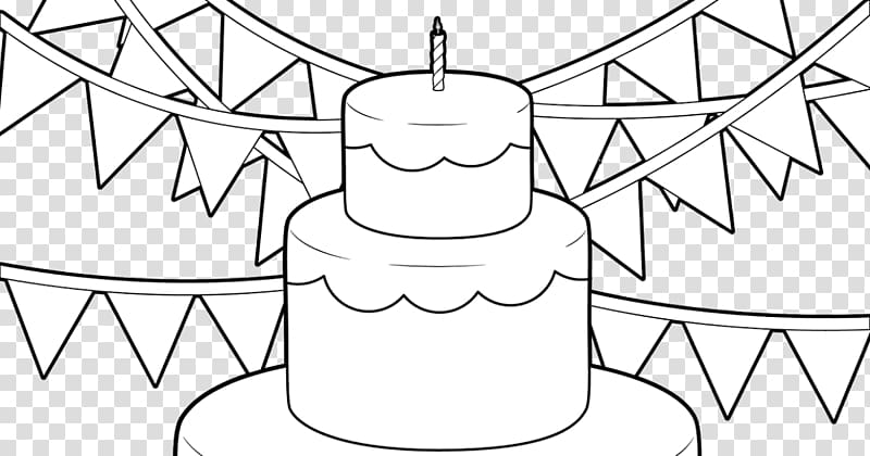 Drawing Line art White , birthday cake 60 transparent background PNG clipart