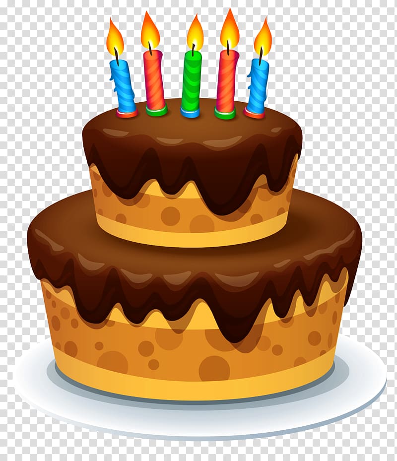 chocolate cake illustration, Birthday cake Chocolate cake , Cake with Candles transparent background PNG clipart