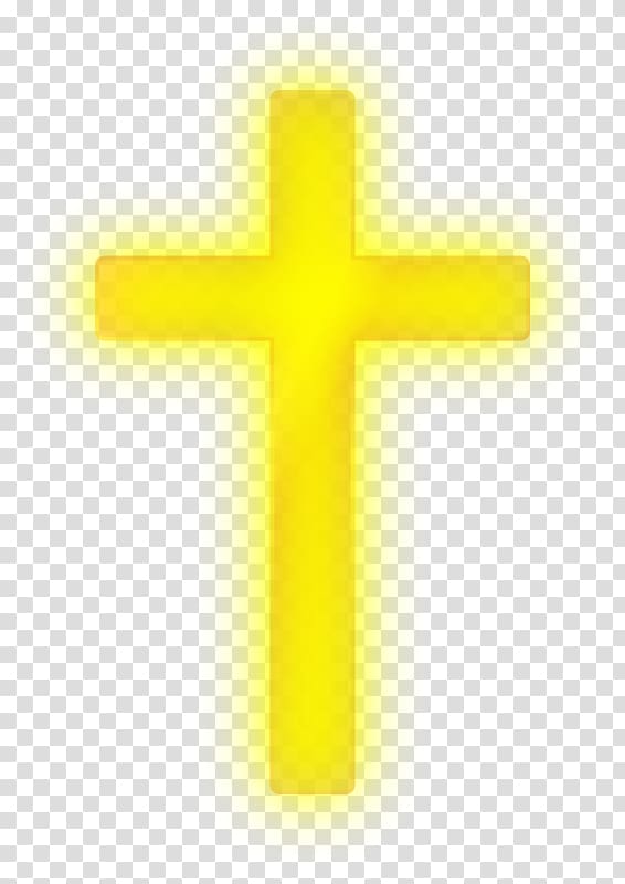 Yellow Religion, Neon Cross transparent background PNG clipart