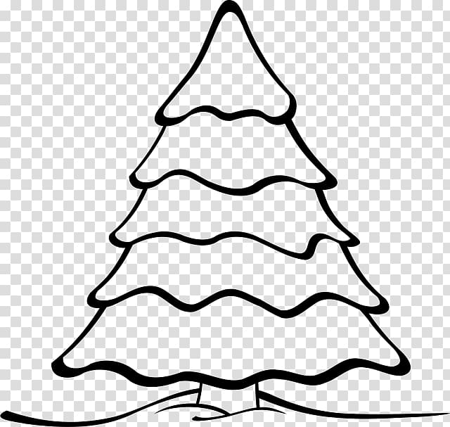 Santa Claus Christmas tree Black and white , Tree Outlines transparent background PNG clipart