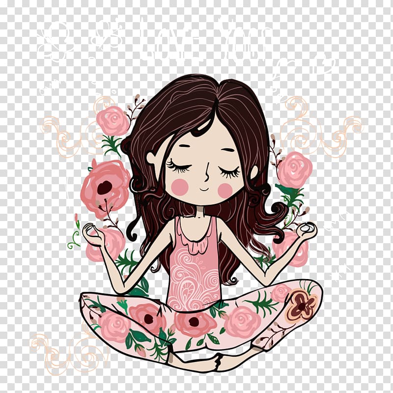 woman doing yoga illustration, Yoga Cartoon T-shirt, Yoga Girl transparent background PNG clipart