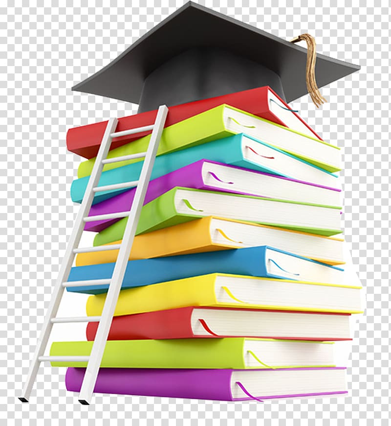 black square academic cap placed on book stack art, GED Test For Dummies The GED for Dummies General Educational Development, Dr. cap stacked books transparent background PNG clipart