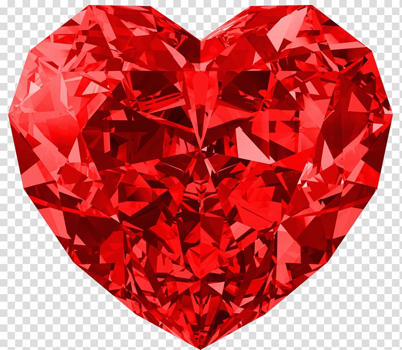 Diamond Gemstone Jewelry design, Red Heart Diamond transparent background PNG clipart