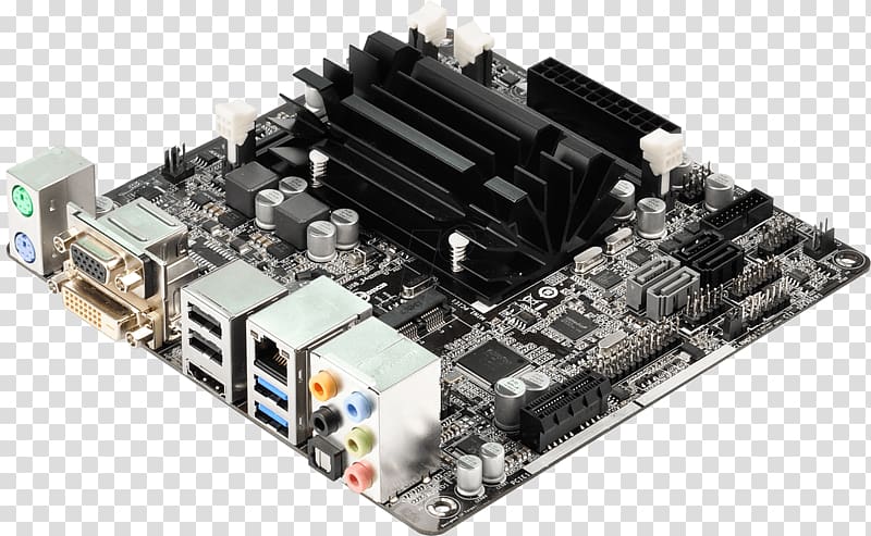 Intel Mini-ITX Celeron Motherboard Multi-core processor, motherboard transparent background PNG clipart