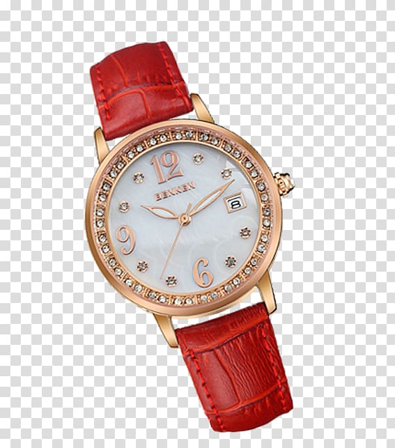 Watch Designer Strap, Red female watches transparent background PNG clipart