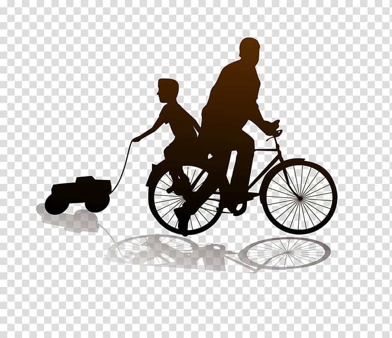 Fathers Day Son Mother, Father and son riding a bike transparent background PNG clipart