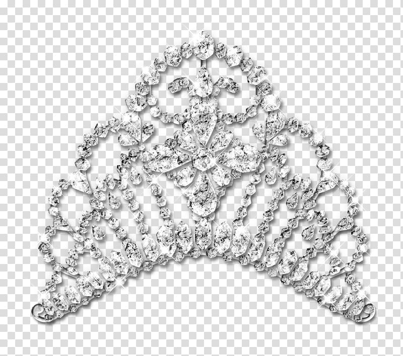 silver-colored clear gemstone tiara illustration, Tiara Diamond Crown , Diamond Tiara transparent background PNG clipart