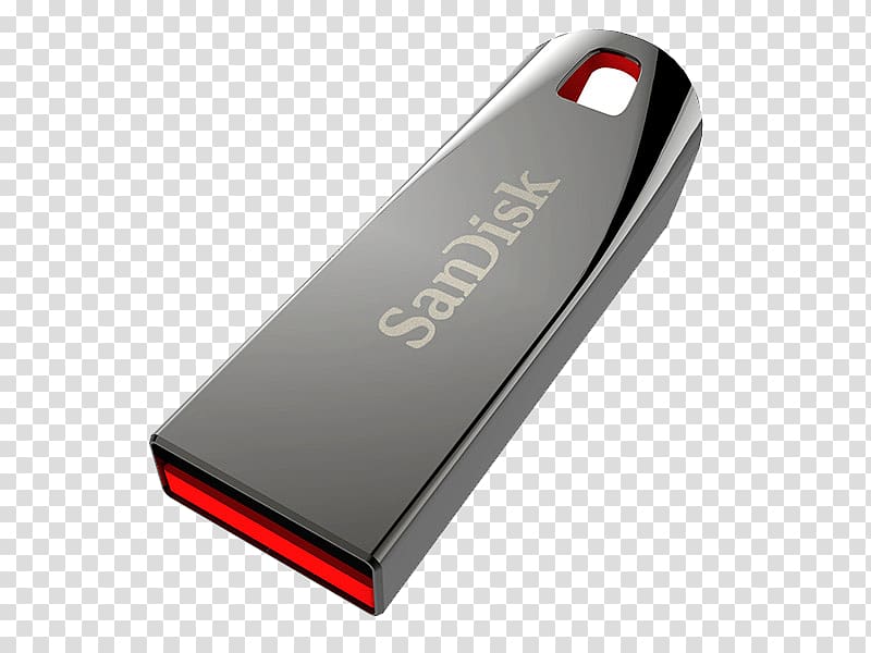 USB Flash Drives SanDisk Cruzer Blade USB 2.0 SanDisk Cruzer Force USB flash drive, 32 GB, Red, Silver Computer data storage, USB transparent background PNG clipart