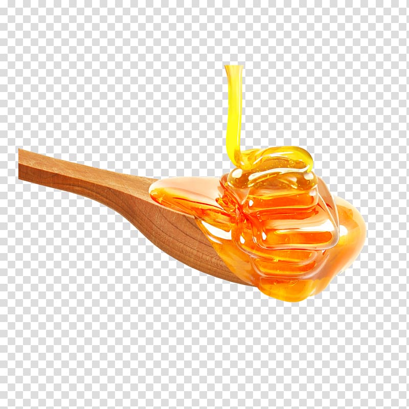 honey on wooden ladle, Honeycomb Food Bee Lemon, honey transparent background PNG clipart