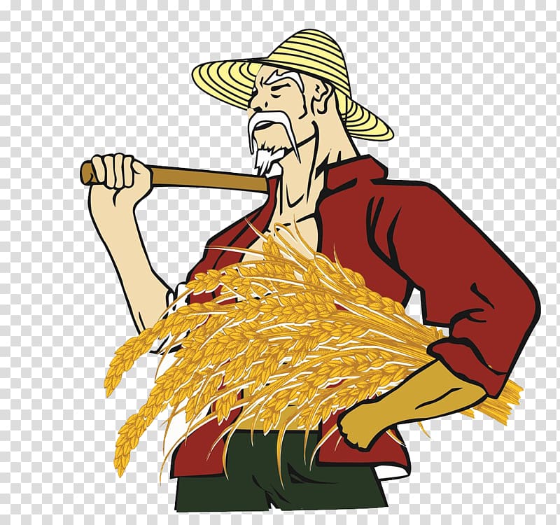 Farmer , Wheat cartoons transparent background PNG clipart