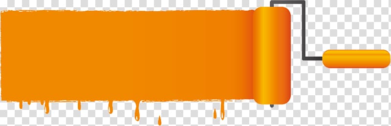 orange paint ruler illustration, Paint Rollers Painting, Orange paint brush transparent background PNG clipart