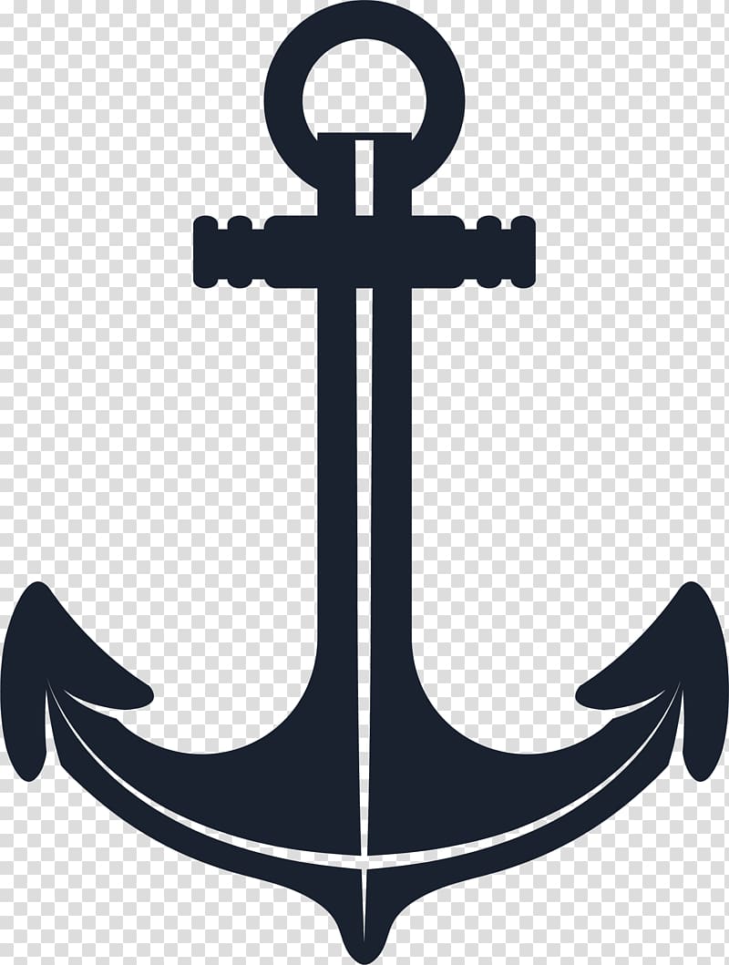 Anchor Wall decal Rope Watercraft, Hand painted black anchor transparent background PNG clipart