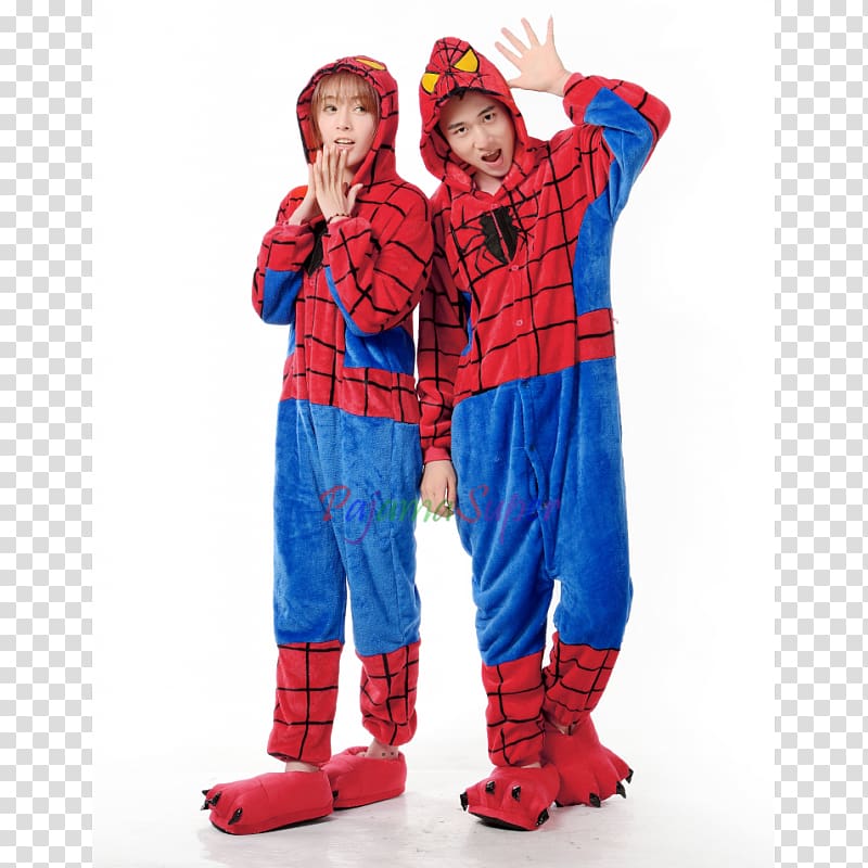 Spider-Man Onesie Hoodie Kigurumi Pajamas, spider-man transparent background PNG clipart