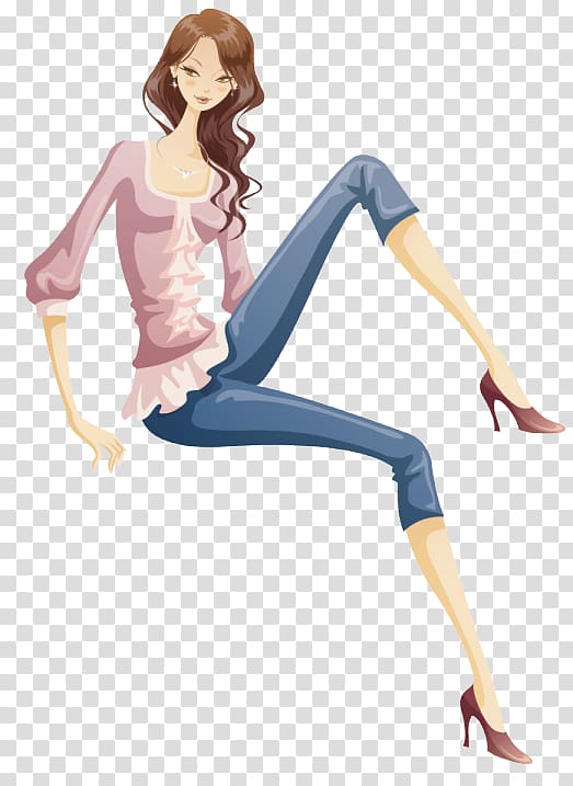 Fashion Woman Illustration, Cartoon Girl transparent background PNG clipart