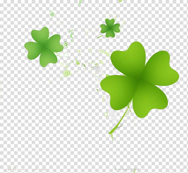 Green leaf art, Four-leaf clover Clover Culture Luck, Clover transparent  background PNG clipart