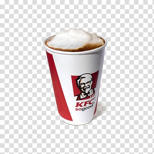 KFC Latte Caffè Americano French fries Hamburger, Coffee transparent background PNG clipart