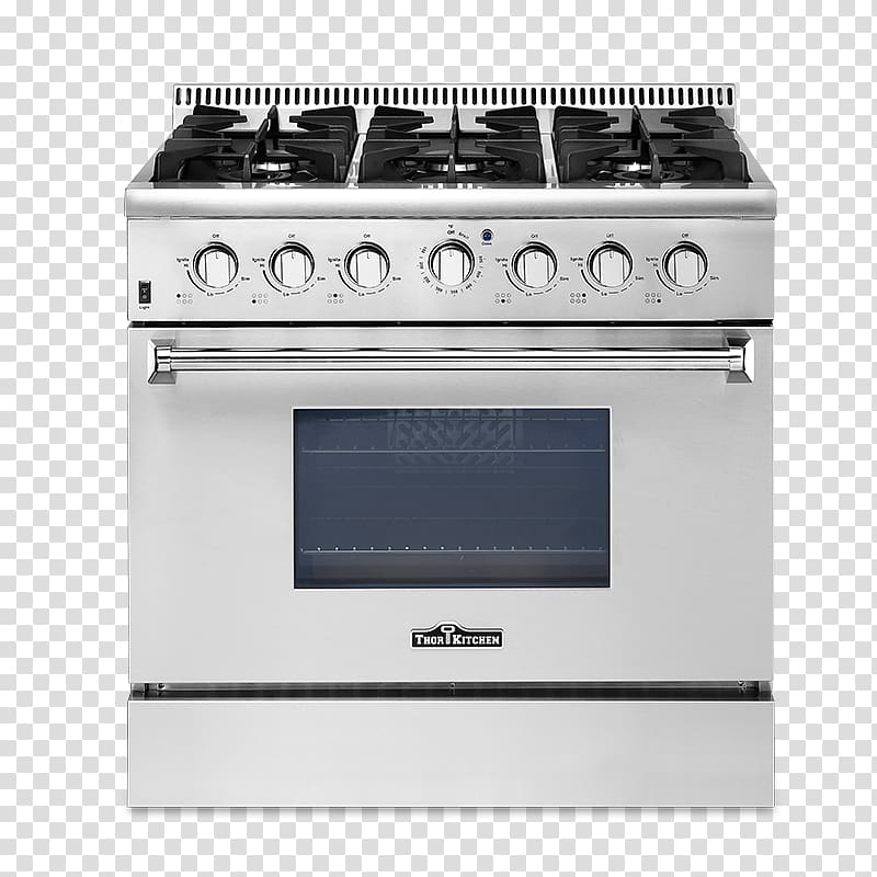 Gas stove Cooking Ranges Thor Kitchen HRG3618U Oven Thor Kitchen HRG3617U, Oven transparent background PNG clipart