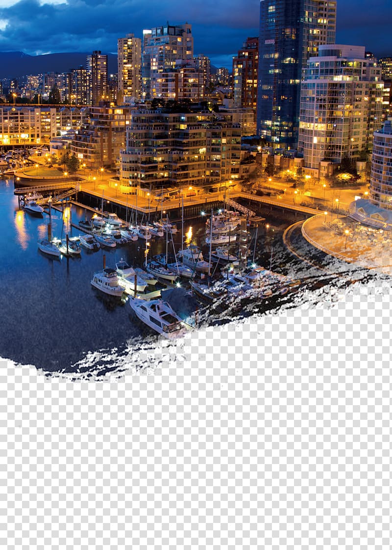 Downtown Vancouver Vancouver International Airport Harbour Air , Canada Night material transparent background PNG clipart