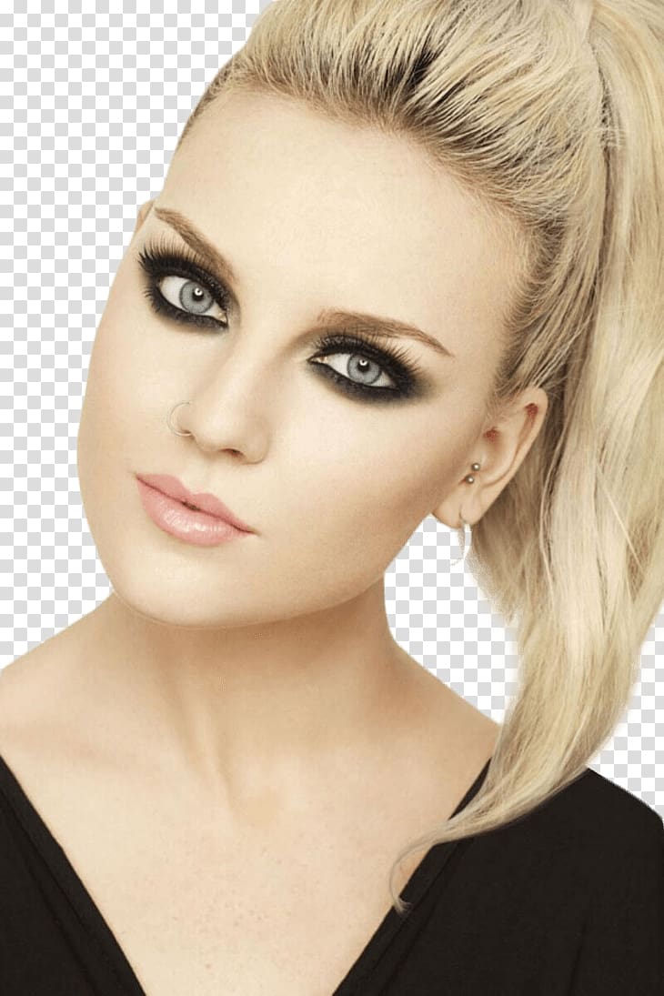 woman in black V-neck shirt, Perrie Edwards Blonde transparent background PNG clipart