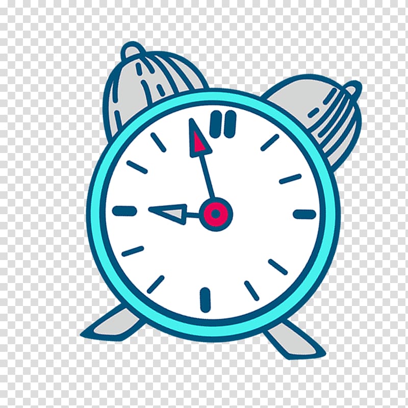 Alarm clock , Cartoon blue simple alarm clock decoration pattern transparent background PNG clipart