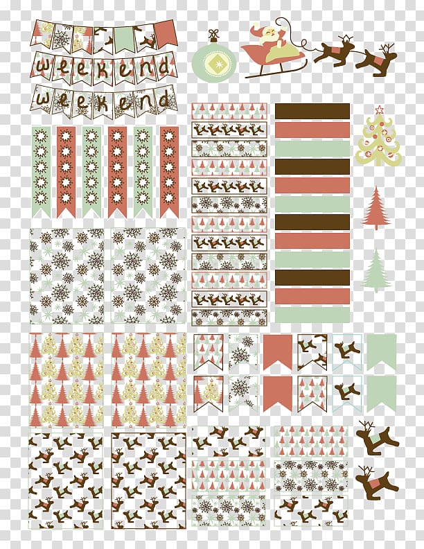 Christmas Stickers, Free Printing Christmas tree, planner transparent background PNG clipart