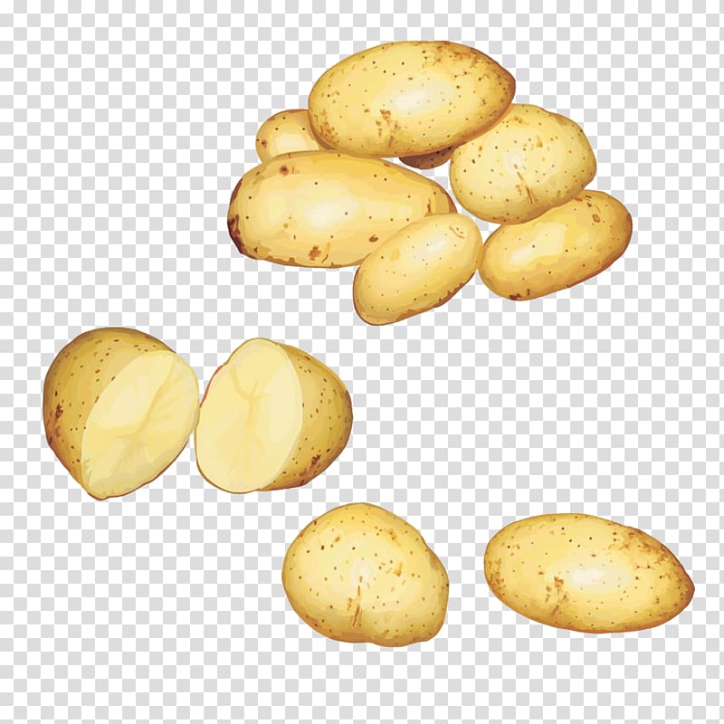 Potato wedges Baked potato French fries Hamburger Cheeseburger, A pile of potatoes transparent background PNG clipart