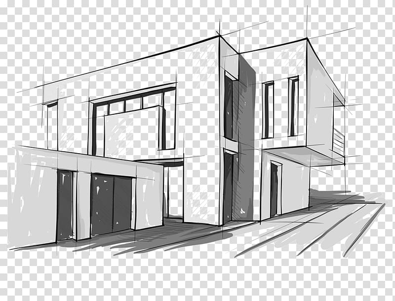 Sketch house architecture drawing free hand Vector Image