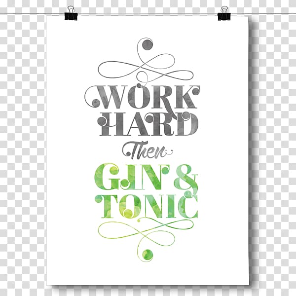 Gin and tonic Calligraphy Poster Font, Hard Working transparent background PNG clipart