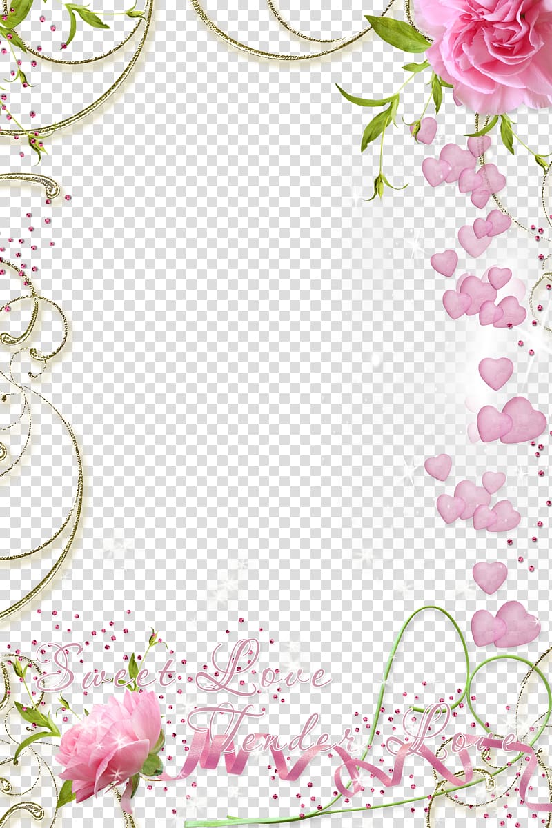 green and pink floral frame , , Mood Frame transparent background PNG clipart