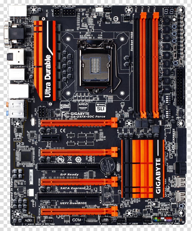 Motherboard LGA 1150 Gigabyte Technology Overclocking ATX, forcess transparent background PNG clipart