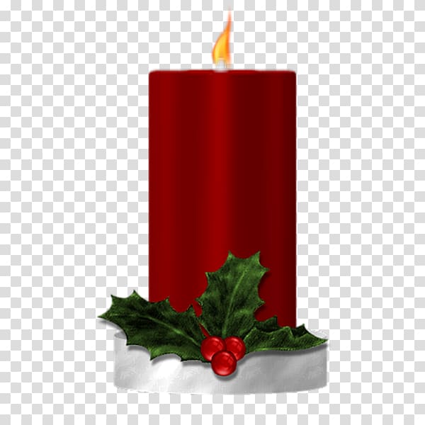 Christmas ornament Candle, Red candle transparent background PNG clipart