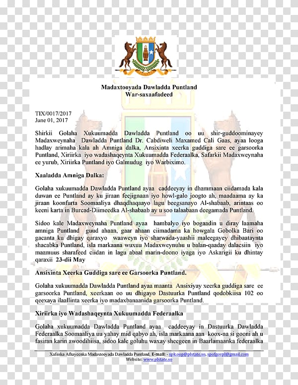 Garoowe Mogadishu Kismayo Federal Parliament of Somalia War in Somalia, Puntland transparent background PNG clipart