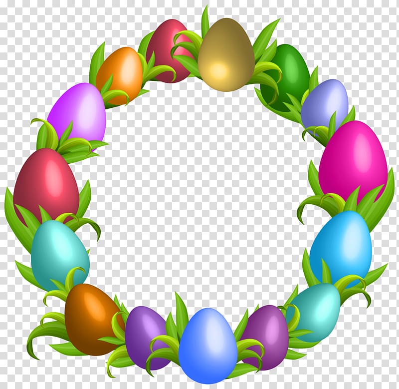 Easter Bunny Easter egg , wreath transparent background PNG clipart