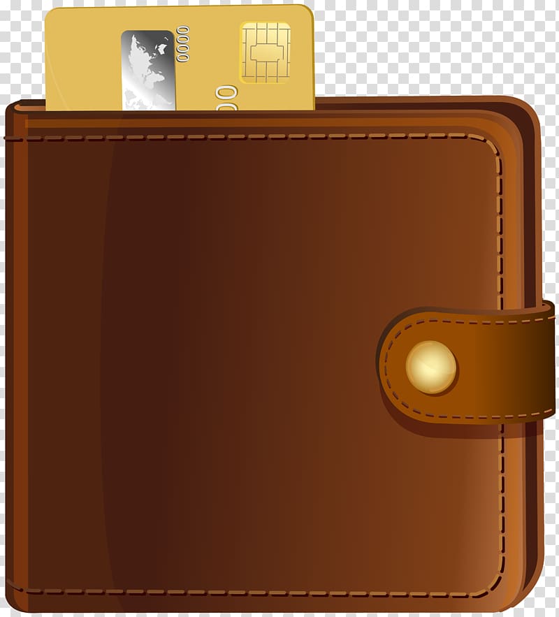 brown leather wallet t, Wallet Handbag , Wallet with Credit Card transparent background PNG clipart