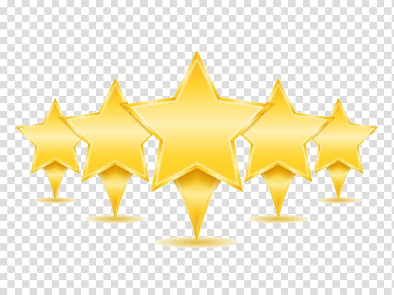 illustration of five yellow stars, Hotel Icon, Hotel Five Star Rating transparent background PNG clipart