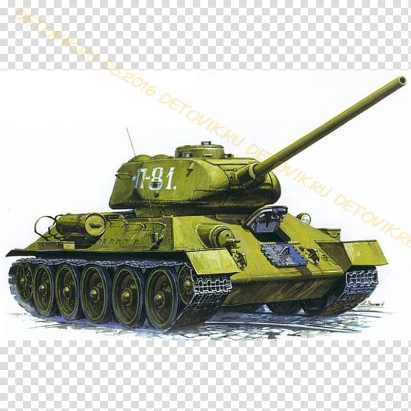 Tank T-34-85 Soviet Union Russia, Tank transparent background PNG clipart