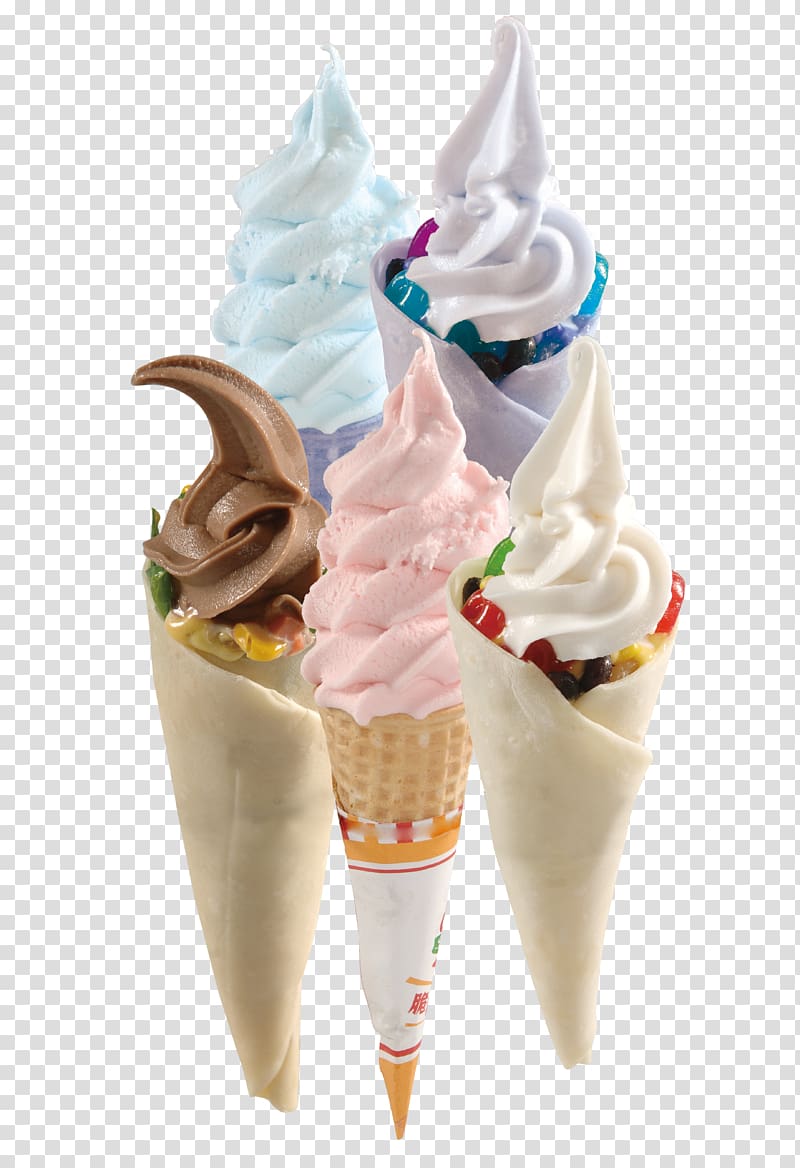 Ice cream cone Sundae Frozen yogurt, Colorful ice cream transparent background PNG clipart