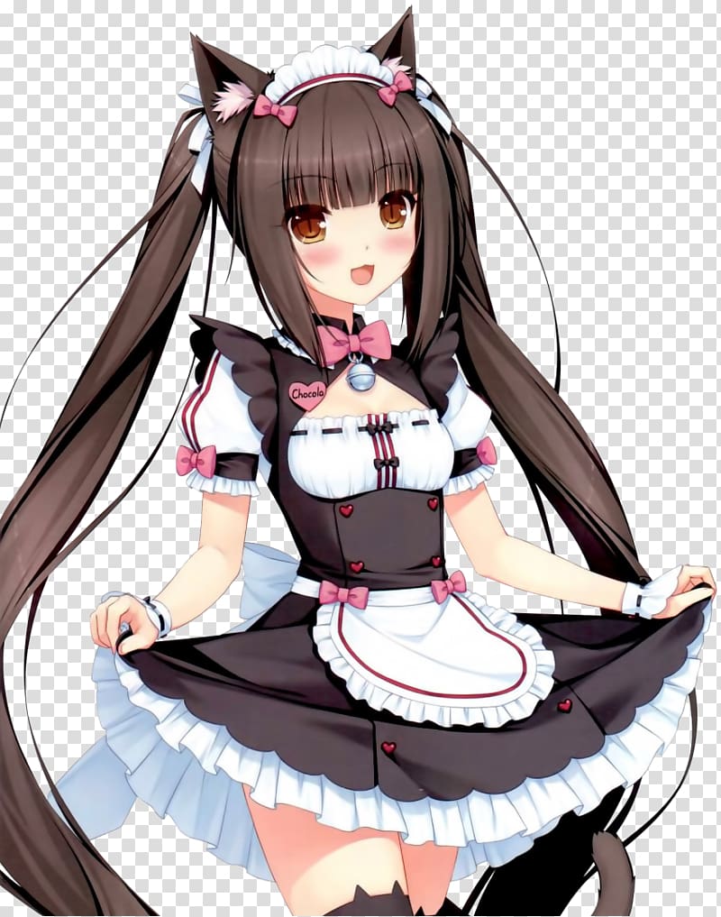 Nekopara Cat Neko Works Anime Chocolate, maid transparent background PNG  clipart | HiClipart