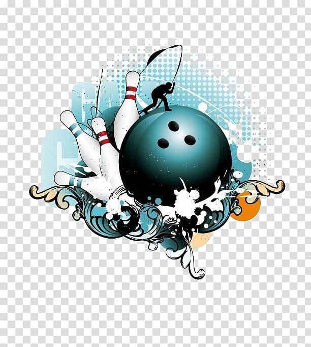Euclidean Ten-pin bowling, Black Bowling totem pattern transparent background PNG clipart