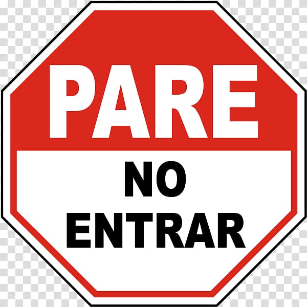 Spanish Stop sign , do not enter sign transparent background PNG clipart