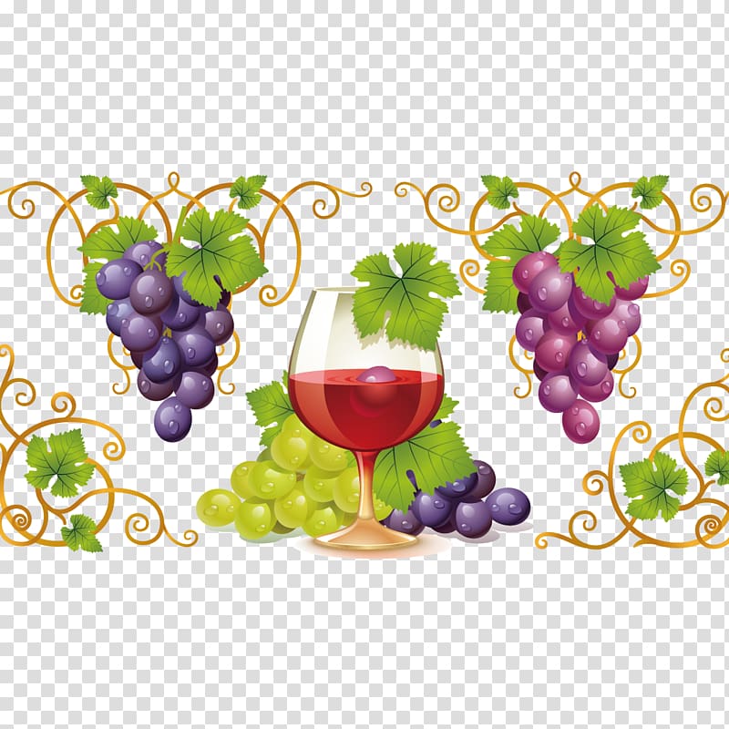 Red Wine Common Grape Vine , Grapes and wine transparent background PNG clipart