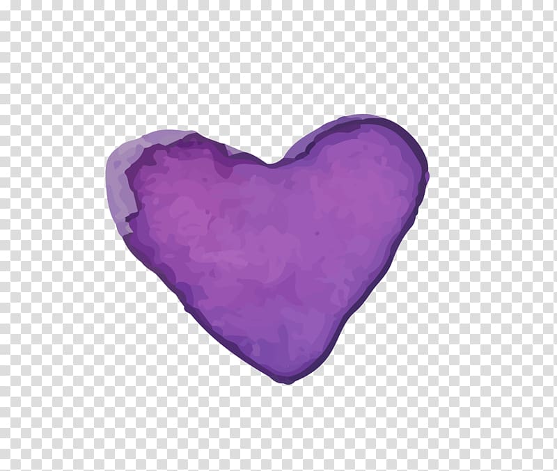 Gouache hand-painted heart-shaped transparent background PNG clipart
